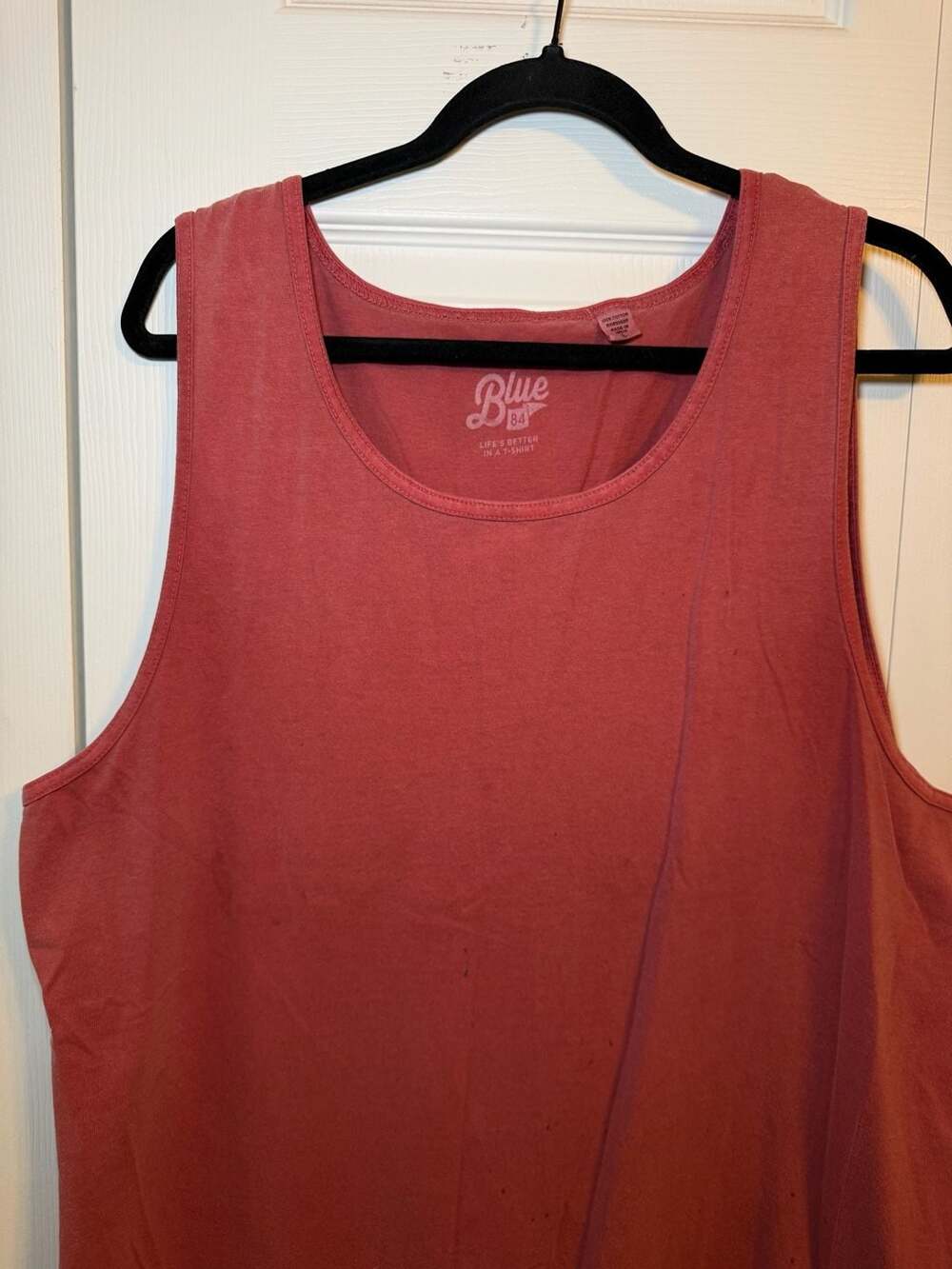 Blue 84 Women's Life's Better In A T-Shirt Coral Pink Tank Top Size Large